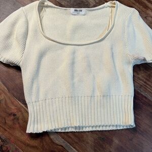 Double Zero Ivory Knit Crop Top